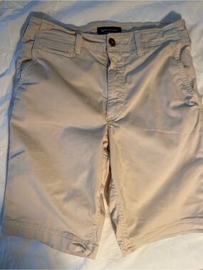 American Eagle Outfitters Men’s Beige Flat-Front Chino Shorts